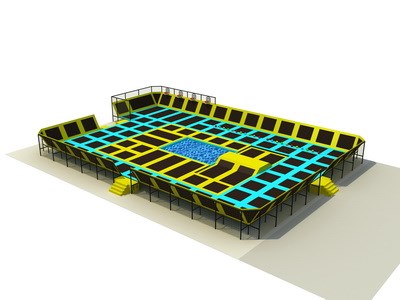 Parque comercial grande seguro del trampolín de la aprobación barata al por mayor del CE interior en venta KP-150402